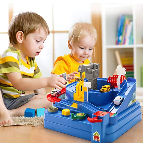 Deals Kids Race Track Car Adventure Toy For Toddlers – Car Rescue Adventure Toys Gifts For Boys Age 3 Car Toys For Toddlers 2-4 Years Educational Puzzles Car Toys For 4 5 6 Year Old Boys Girls - Indoor Racing Activity Set