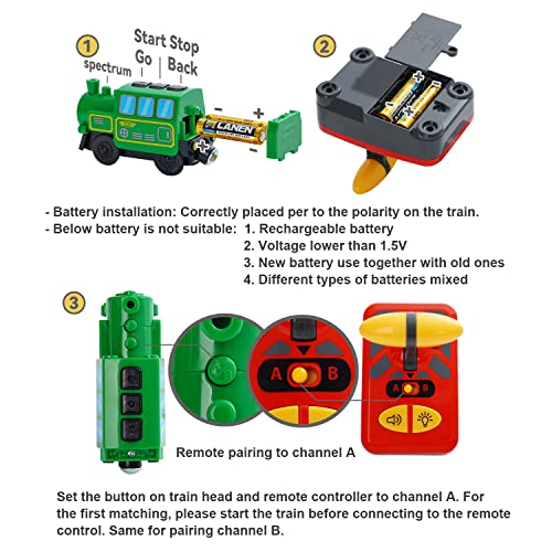 Budget Wooden Train Accessories Battery Operated Locomotive Train Remote Control Train For Track Set Powerful Engine Train Vehicles Fit All Major Brands Track Railway System (Battery Not Included) - Classic Train Play Edition