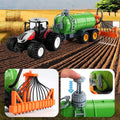 Remote Control Tractor Toy RC Truck With Trailer Farm Vehicle Toys Barrel Trailer With Spread Tubes Frontloader 1/24 Scale 2.4Ghz Farm Playset Toy For Kids Age 5 6 7 8 9 Up Years Old - Construction Vehicle Activity Set