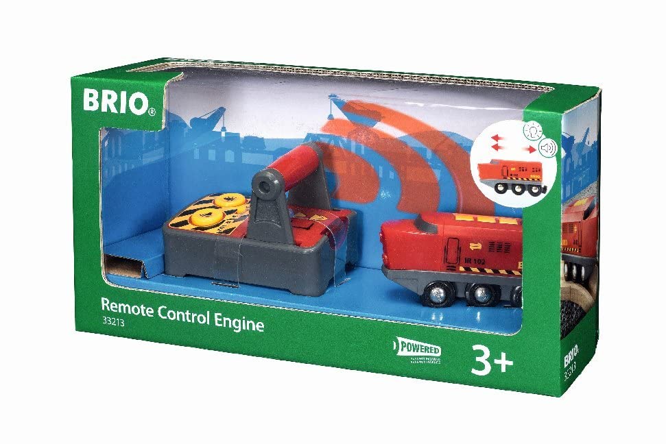 RIO World 33213 – RC Train – 2 Piece Wooden Toy Train Set For Kids Age 3 And Up - Classic Train Play Edition